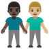 👨🏿‍🤝‍👨🏼 men holding hands: dark skin tone, medium-light skin tone display on Google